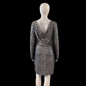 Michael Kors Black and Silver Small Drop Back Party Dress